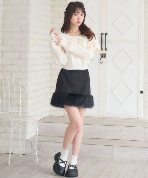 vintageファー ケープ　 / スカート 裾Fファー付ミニSK[品番：RTGW0008559]｜RETRO GIRL（レトロ