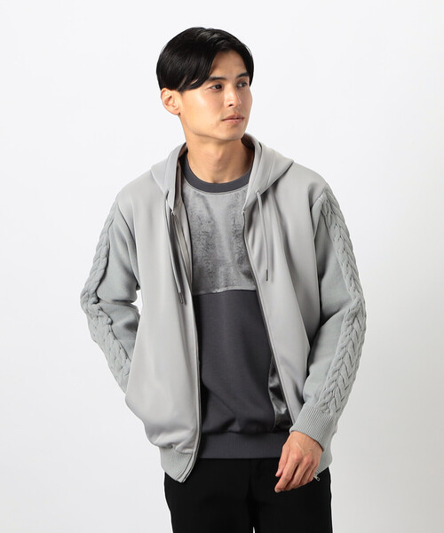 COMME CA ISM（コムサイズム） パーカー ダンボールニット×ニット