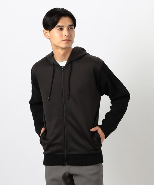 COMME CA ISM（コムサイズム） パーカー ダンボールニット×ニット