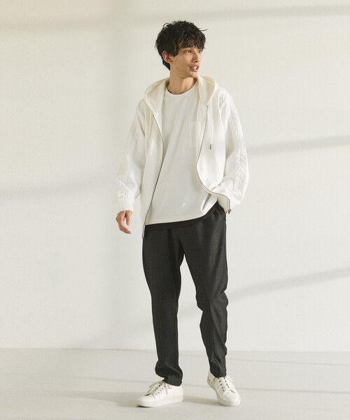 COMME CA ISM（コムサイズム） パーカー ダンボールニット×ニット