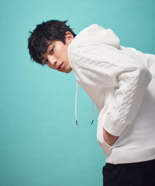 COMME CA ISM（コムサイズム） パーカー ダンボールニット×ニット