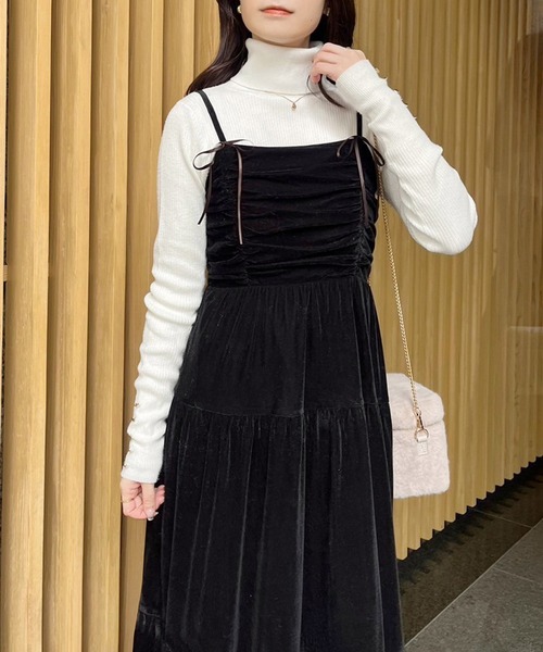 one after another NICE CLAUP ワンピース リボンティアードキャミ