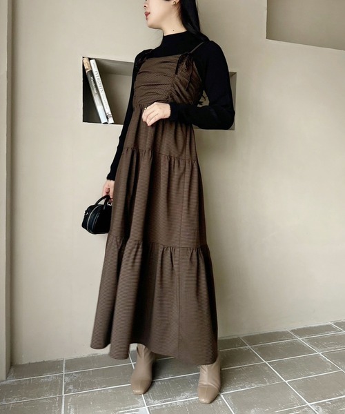 one after another NICE CLAUP ワンピース リボンティアードキャミ