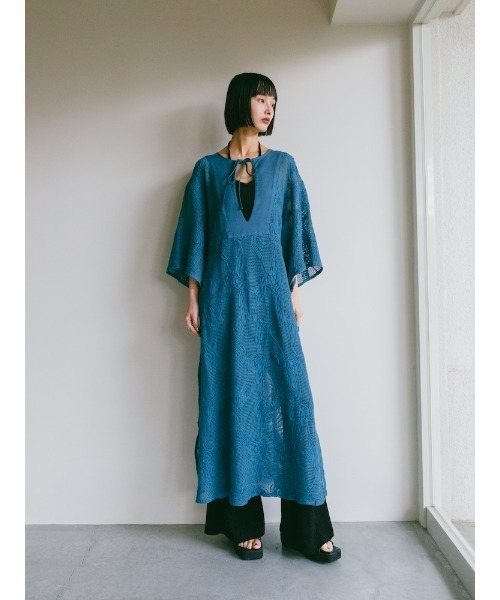 sahara ワンピース Cord Embroidery Caftan Dress/コードエン