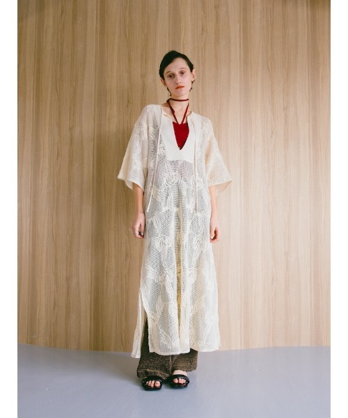 sahara ワンピース Cord Embroidery Caftan Dress/コードエン