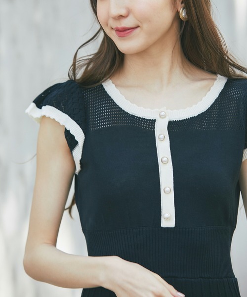 「tocco closet」 ニットワンピース M ベージュ レディース_画像2