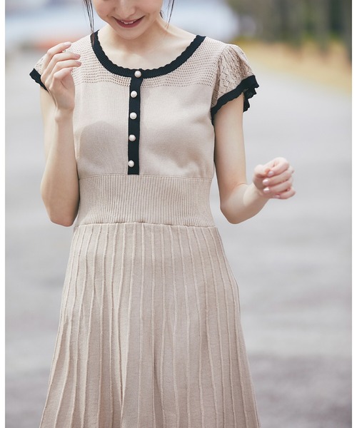 「tocco closet」 ニットワンピース M ベージュ レディース_画像5