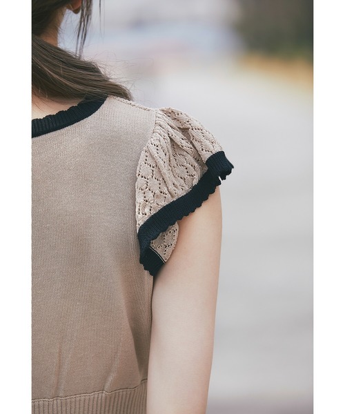 「tocco closet」 ニットワンピース M ベージュ レディース_画像7