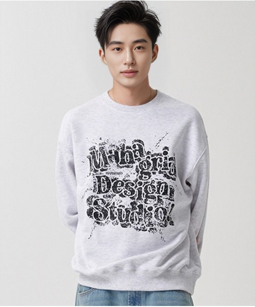 トレーナー スウェット 「mahagrid/マハグリッド」 SPLATTER SWEATSHIRT/スプラッター スウェットシャツ レディース メンズ