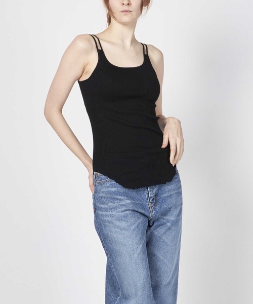 HAKUJI タンクトップ ノースリーブ RANDOM RIB BRA TT