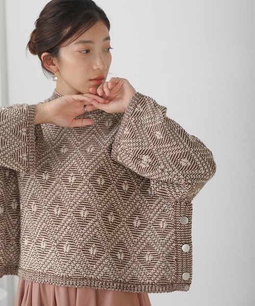 Bou Jeloud ニット セーター ジャガードクロップニット