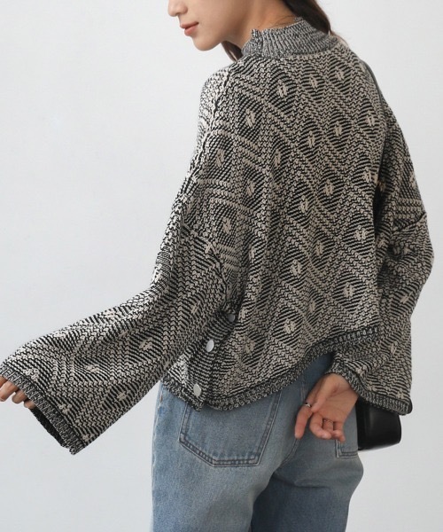 ニット セーター ジャガードクロップニット レディース Bou Jeloud ニット セーター ジャガードクロップニット