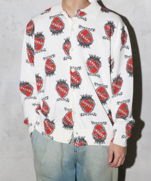 TOWNCRAFT（タウンクラフト） カーディガン PRINTED POLO CARDIGAN