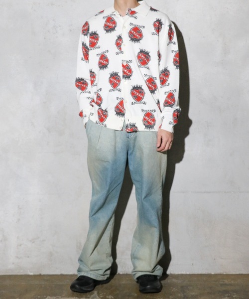 TOWNCRAFT（タウンクラフト） カーディガン PRINTED POLO CARDIGAN