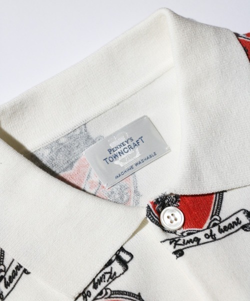 TOWNCRAFT（タウンクラフト） カーディガン PRINTED POLO CARDIGAN