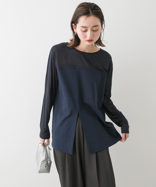 tシャツ docking knit tops レディース Docking Cami Knit Tops/ドッキングキャミニットトップス