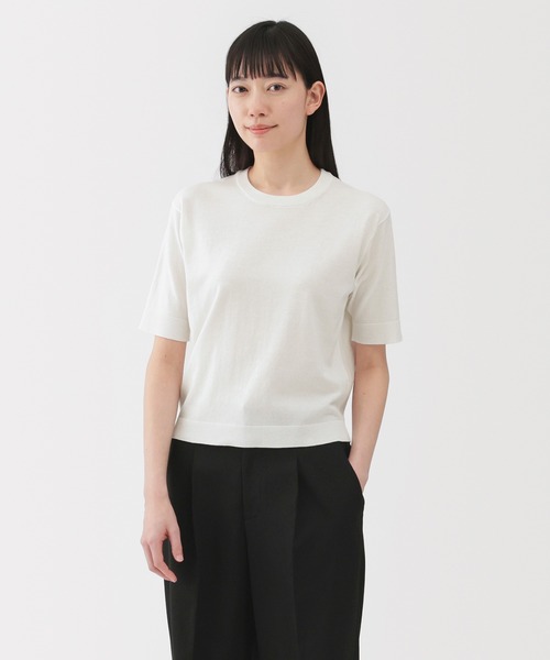 無印良品 ニット セーター 婦人 UVカット強撚コットン五分袖