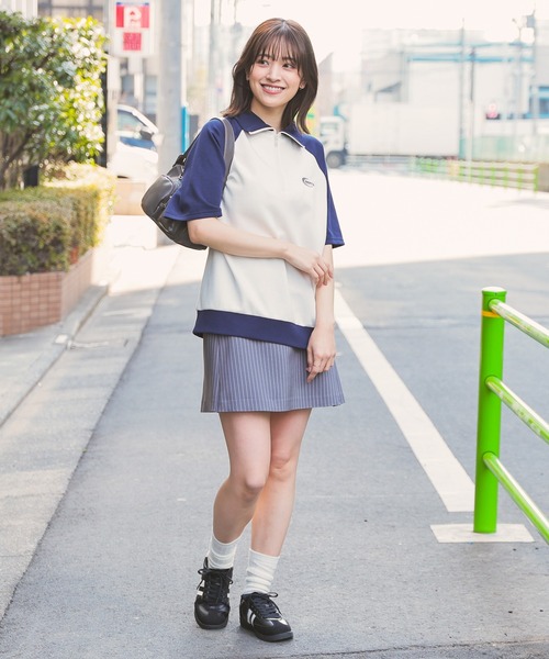 Honeys トレーナー スウェット ハーフジップゆるトップス