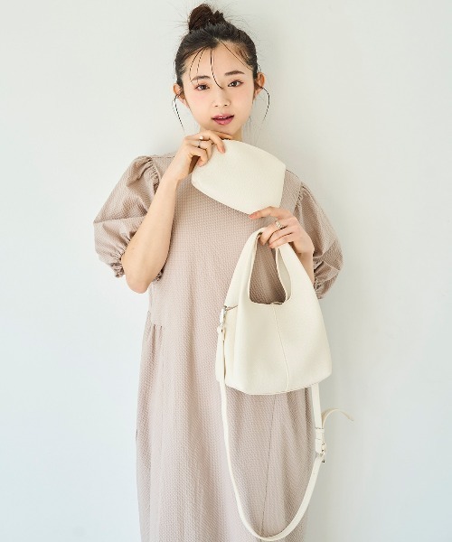 mil ショルダーバッグ バッグ シボ柄2wayショルダーミニバッグ