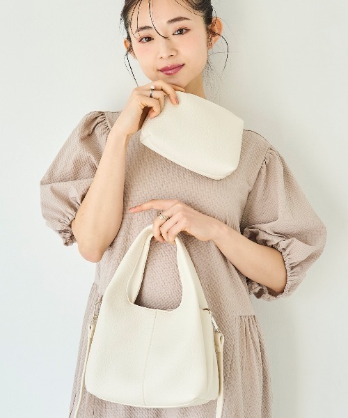 mil ショルダーバッグ バッグ シボ柄2wayショルダーミニバッグ