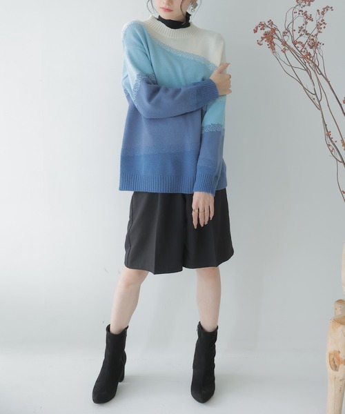 「Ulysses」 「Girly Doll」長袖ニット F ブルー レディース_画像9