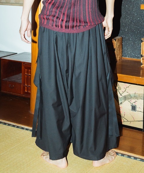 ぱんさま 黒菟華 紅の華サルエルパンツ LIN AL-756002 和柄 和風 兎
