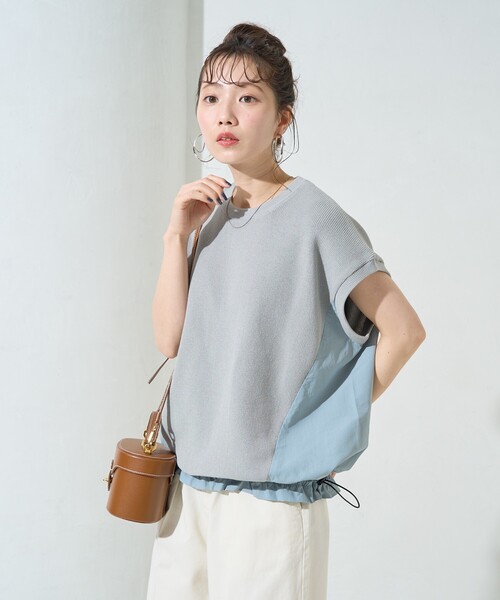 FREAK'S STORE ニット セーター 限定展開 布帛 ドッキング