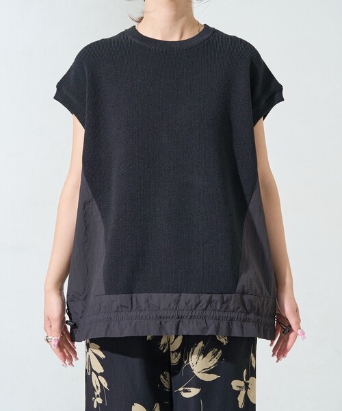 ニット セーター ドッキングスリーブニット / 1215270800 レディース FREAK'S STORE ニット セーター 限定展開 布帛 ドッキング