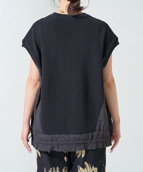 FREAK'S STORE ニット セーター 限定展開 布帛 ドッキング