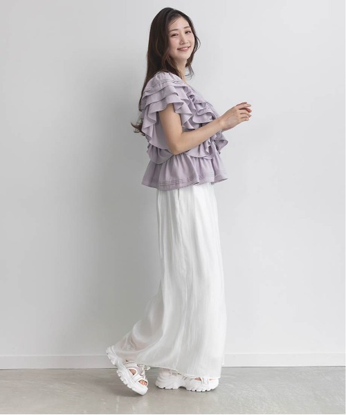 RANDA（ランダ） ブラウス シャツ ボリュームラッフルブラウス 