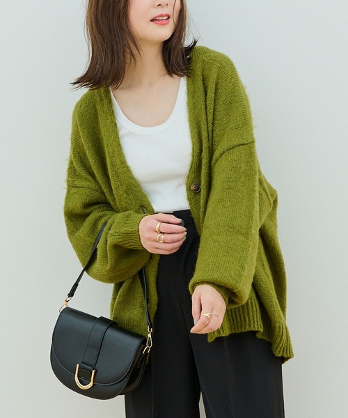 「Shelly island」 ニットカーディガン FREE グリーン レディース_画像6