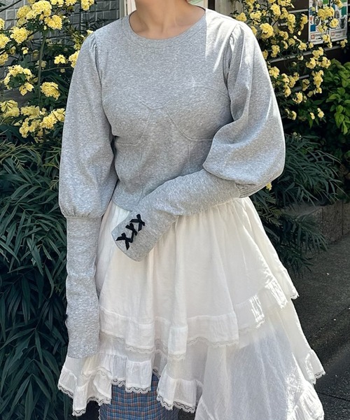 Alley Tokyo tシャツ コルセット切替リブTOPS レディース : ZOZOTOWN