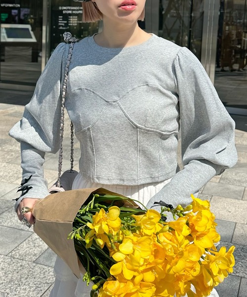 【WHITE】<AEWEN MATOPH>コルセットライン Tシャツ AEWEN MATOPH＞コルセットライン Tシャツ