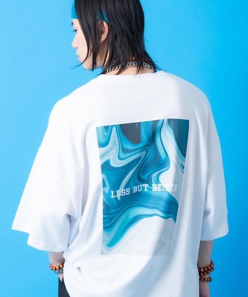tシャツ a.p.o.v. バックマーブルボックスビッグプリントオーバー