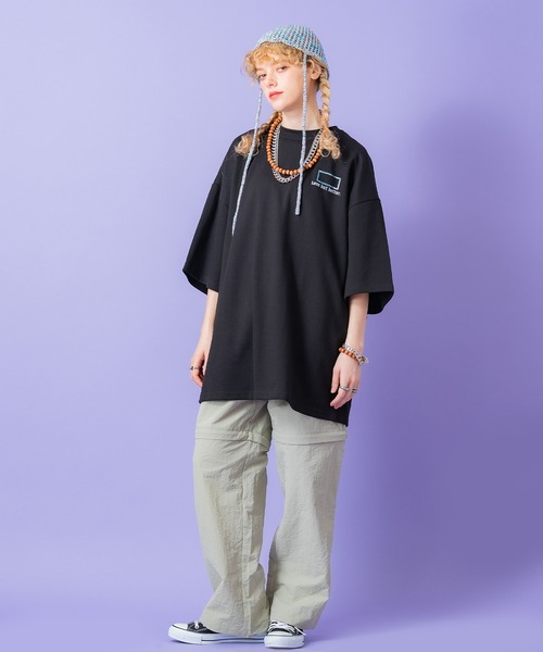 tシャツ a.p.o.v. バックマーブルボックスビッグプリントオーバー