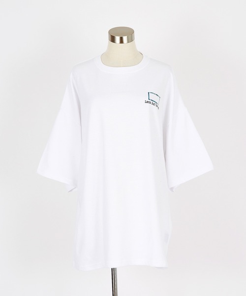 tシャツ a.p.o.v. バックマーブルボックスビッグプリントオーバー