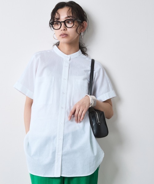 ブラウス シャツ レーヨン麻チュニックシャツ「大きいサイズ有」シックスタイル レディース