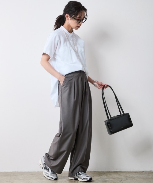 CHIC STYLE ブラウス シャツ レーヨン麻チュニックシャツ