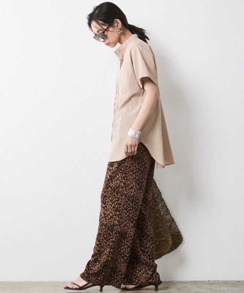 CHIC STYLE ブラウス シャツ レーヨン麻チュニックシャツ