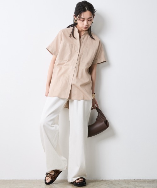 ブラウス シャツ レーヨン麻チュニックシャツ「大きいサイズ有」シックスタイル レディース CHIC STYLE ブラウス シャツ レーヨン麻チュニックシャツ