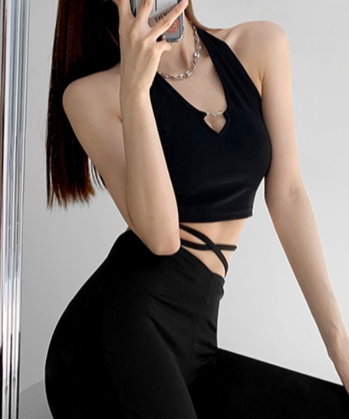 タンクトップ ノースリーブ 「春夏新作」「夏定番」フロントハート