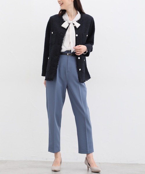 「Honeys」 ツイードジャケット 3L ブルー系その他 レディース_画像6