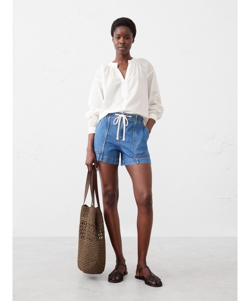 ブラウス シャツ BANANA REPUBLIC FACTORY STORE　　デニム トップステッチ タンク レディース BANANA REPUBLIC ブラウス シャツ FACTORY STORE デニム トップ
