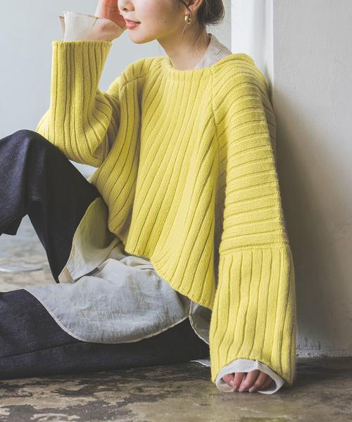 「NOBLE」 長袖ニット FREE ベージュ レディース_画像3