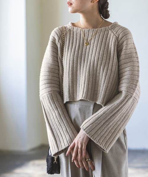 「NOBLE」 長袖ニット FREE ベージュ レディース_画像7