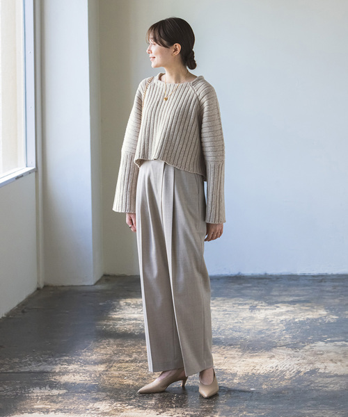「NOBLE」 長袖ニット FREE ベージュ レディース_画像8