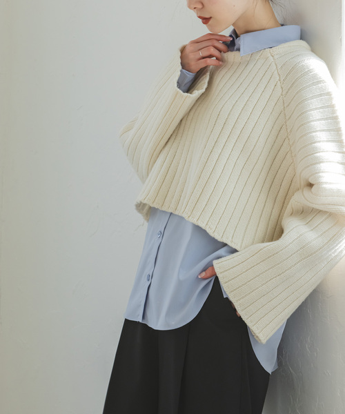 「NOBLE」 長袖ニット FREE ベージュ レディース_画像9