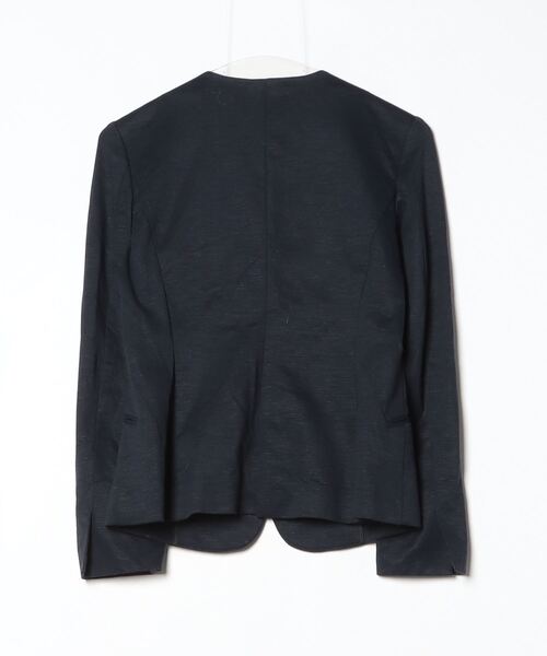 GREEN LABEL RELAXING ノーカラージャケット 38 ネイビー green label relaxing 「green relaxing」 ノーカラージャケット
