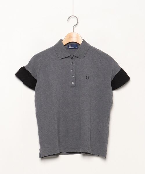 「FRED PERRY」 半袖ポロシャツ 8 グレー レディース