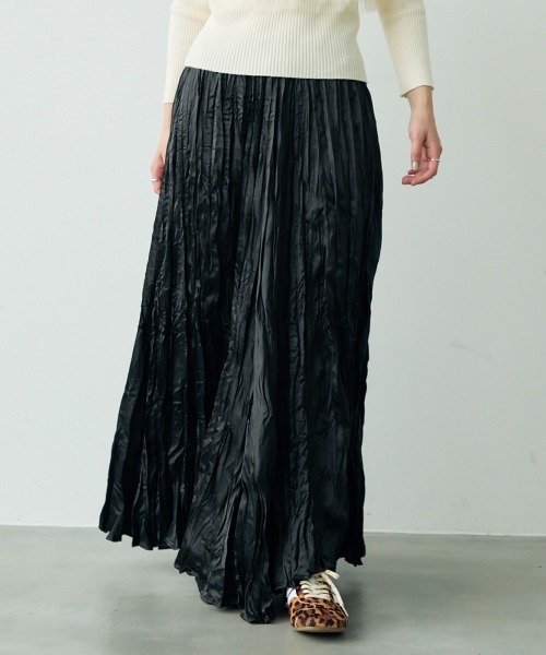 Clum スカート Crinkle flare long skirt / クリンクルフレア